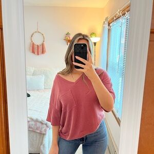 Amazon Women's Rose V-Neck Blouse